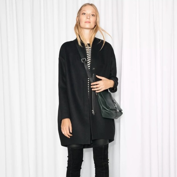Other Stories Black Wool Blend Coat 